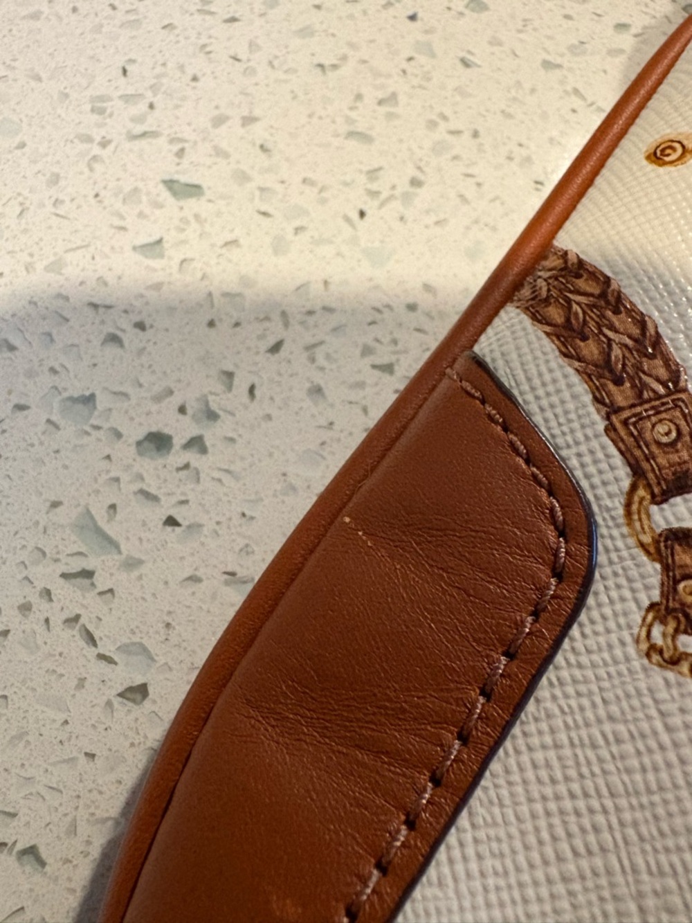 Ralph Lauren NWT Crossbody. Brown Leather Trim, Equestrian Print, Gold Hardware. - Picture 7 of 7